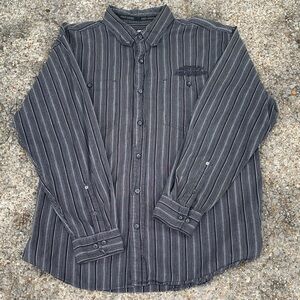 Harley-Davidson Men's Striped Button Down Shirt Size XL